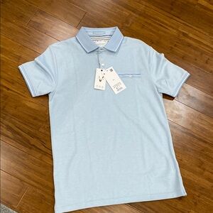 Cactus Man Viscose Bamboo Light Blue Polo Shirt Short Sleeves Classic Collar